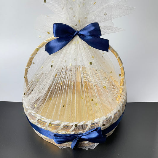 Handmade Round Gift Basket – Elegant Gift Presentation