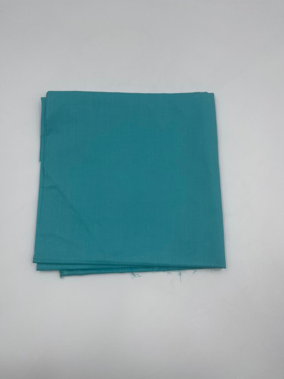 Two teal fabric swatches on a light gray background
