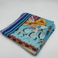 Colorful fabric with butterfly design on a white background