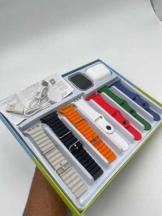 CROWN SMART WATCH WITH AIRPODS PRO2 10 IN 1